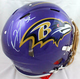 Ray Lewis Autographed Baltimore Ravens F/S Flash Speed Authentic Helmet-BAW Holo