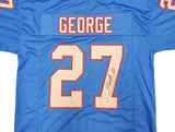 HOUSTON OILERS EDDIE GEORGE AUTOGRAPHED BLUE JERSEY BECKETT BAS WITNESS 234536