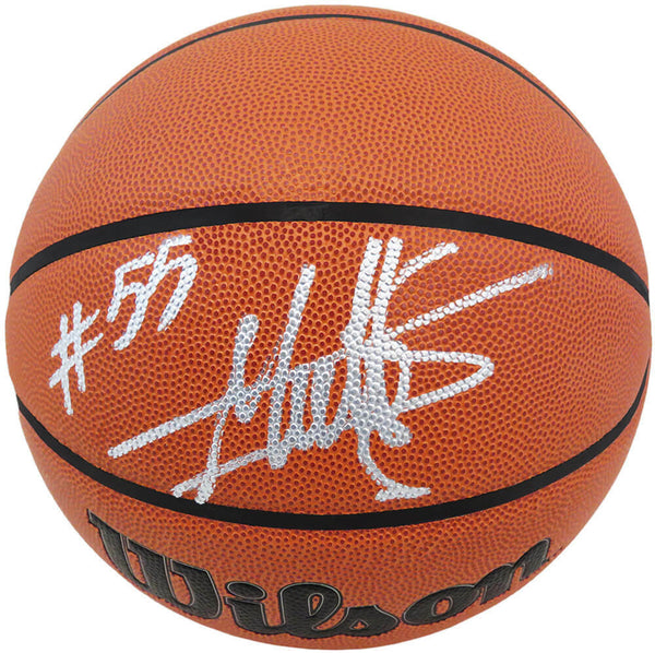 Dikembe Mutombo Signed Wilson Indoor/Outdoor NBA Basketball - (SCHWARTZ COA)