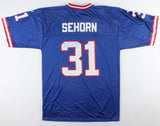 Jason Sehorn Signed New York Giants Puma NFL Jersey (JSA COA) Super Bowl champ