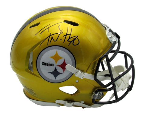 T.J. Watt Signed Full Size Flash Authentic Football Helmet Steelers JSA 168777