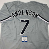 Autographed/Signed Tim Anderson Chicago Grey Baseball Jersey Beckett BAS COA