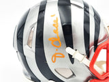 JA'MARR CHASE AUTOGRAPHED BENGALS FLASH GRAY SPEED MINI HELMET BECKETT 230118