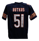 Dick Butkus Autographed/Signed Pro Style Blue Jersey HOF Beckett 26501