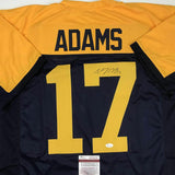 Autographed/Signed DAVANTE ADAMS Green Bay Retro Blue Football Jersey JSA COA