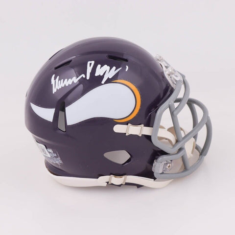 Alan Page Signed Minnesota Vikings Mini Helmet (Beckett) Purple People Eater D.T