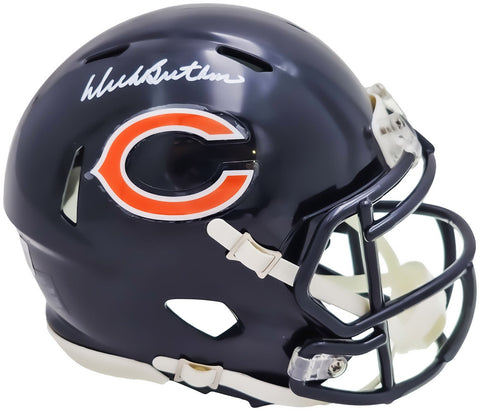 DICK BUTKUS AUTOGRAPHED BEARS BLUE SPEED MINI HELMET BECKETT WITNESS 214944