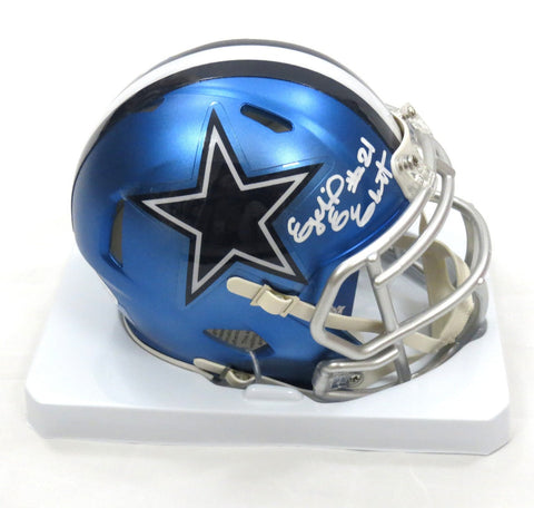 Ezekiel Elliott Autographed Dallas Cowboys Blaze Mini Helmet Beckett Witnessed