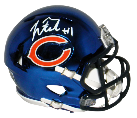 JUSTIN FIELDS AUTOGRAPHED SIGNED CHICAGO BEARS CHROME SPEED MINI HELMET BECKETT