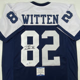 Autographed/Signed JASON WITTEN Dallas Thanksgiving Day Football Jersey BAS COA