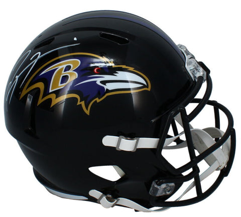 Ray Lewis Autographed Baltimore Ravens Speed Full Size Helmet Beckett Witnessed