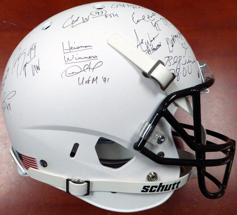 HEISMAN WINNERS AUTOGRAPHED FULL SIZE HELMET 24 SIGS SANDERS STEINER 121615