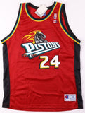 Mateen Cleaves Signed Detroit Pistons Champion Jersey (Fleer) 2000 1st Round Pck