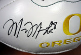 MARCUS MARIOTA AUTOGRAPHED WHITE LOGO FOOTBALL OREGON DUCKS MM HOLO STOCK #89835