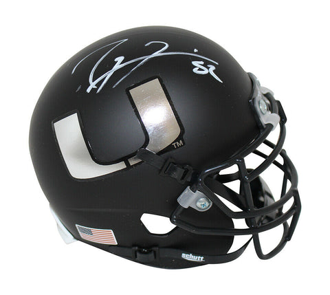 Ray Lewis Autographed Miami Hurricanes Schutt Black Mini Helmet BAS 30672