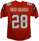 Jeremiah Owusu-Koramoah Autographed Pro Style Orange XL Jersey BAS 34744