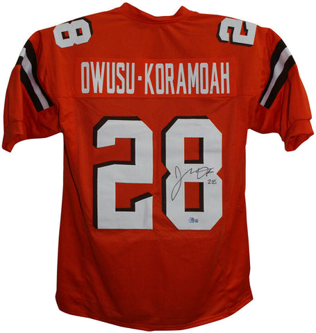 Jeremiah Owusu-Koramoah Autographed Pro Style Orange XL Jersey BAS 34744