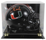 Miami Ed Reed Signed 2017 Alt Nights Black F/S Speed Rep Helmet w/ Case BAS Wit