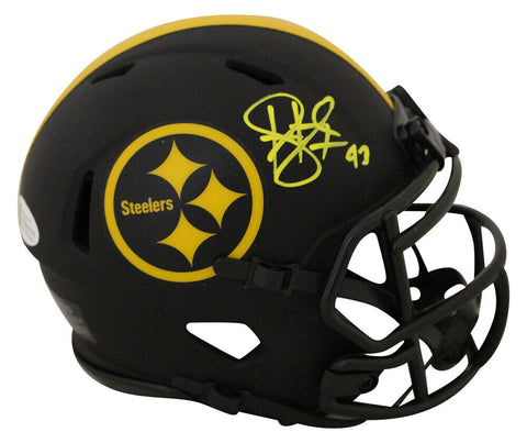 Troy Polamalu Autographed Pittsburgh Steelers Eclipse Mini Helmet Beckett 27454