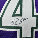 Framed Autographed/Signed Ray Allen 33x42 Milwaukee Purple Jersey BAS COA