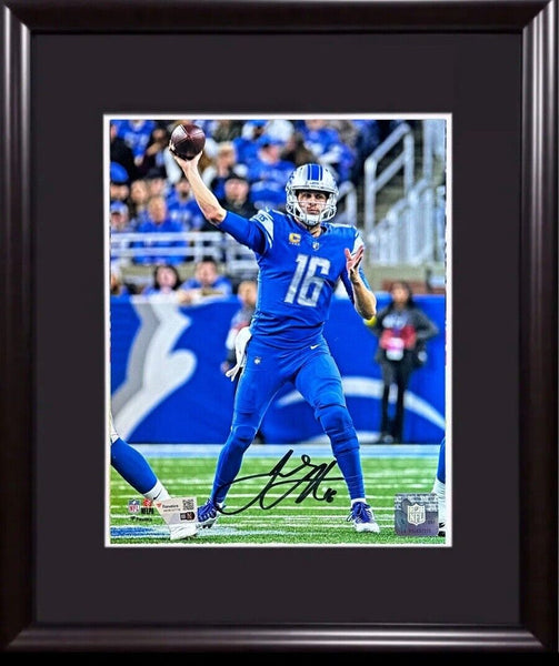 Jared Goff 8x10 Framed Action Photo Detroit Lions Mint Autograph Fanatics COA