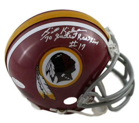 BILLY KILMER AUTOGRAPHED WASHINGTON REDSKINS RED MINI HELMET JSA 21048