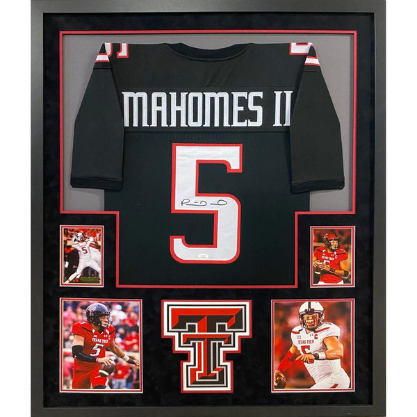 Patrick Mahomes Autographed Signed Framed Texas Tech Black Jersey JSA