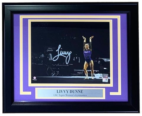 Livvy Dunne Signed Framed 8x10 LSU Tigers Spotlight Photo Fanatics