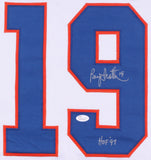 Bryan Trottier Signed New York Islanders White Jersey Inscribed "HOF '97" (JSA)