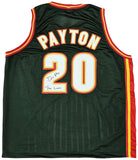 SONICS GARY PAYTON AUTOGRAPHED DARK GREEN JERSEY THE GLOVE JSA 215725