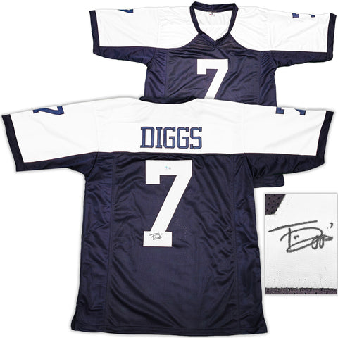 DALLAS COWBOYS TREVON DIGGS AUTOGRAPHED BLUE & WHITE JERSEY BECKETT QR 233661