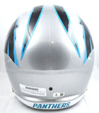 Chuba Hubbard Autographed Panthers F/S Speed Helmet - Beckett W Hologram *Black