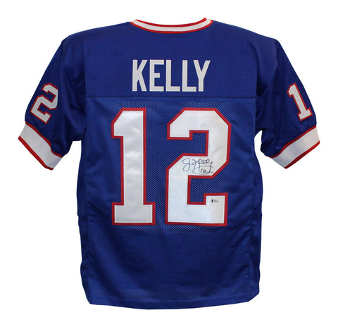 Jim Kelly Autographed/Signed Pro Style Blue Jersey Beckett 26509