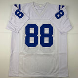 Autographed/Signed Marvin Harrison Indianapolis White Football Jersey JSA COA