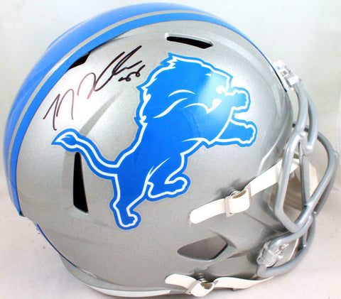 TJ Hockenson Autographed Detroit Lions F/S Speed Helmet- Beckett W Holo *Black