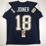 Autographed/Signed CHARLIE JOINER HOF 96 San Diego Dark Blue Jersey JSA COA Auto