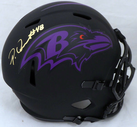 PATRICK QUEEN AUTOGRAPHED ECLIPSE BLACK RAVENS SPEED MINI HELMET BECKETT 185830