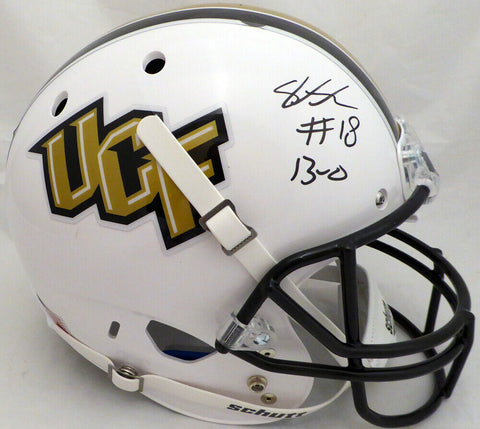 SHAQUEM GRIFFIN AUTOGRAPHED UCF FULL SIZE WHITE HELMET "13-0" MCS HOLO 134363