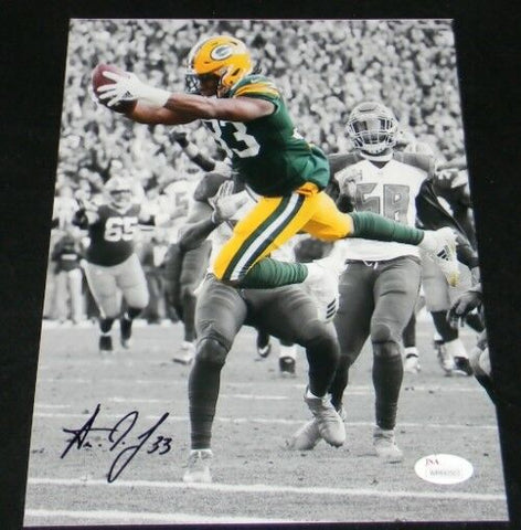 AARON JONES AUTOGRAPHED SIGNED GREEN BAY PACKERS 8x10 SPOTLIGHT PHOTO JSA