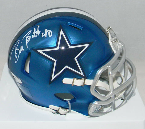 BILL BATES AUTOGRAPHED SIGNED DALLAS COWBOYS SPEED BLAZE MINI HELMET TRISTAR