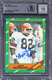 Browns Ozzie Newsome "HOF 99" Signed 1986 Topps #53 Card Auto 10! BAS Slabbed