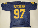 AIDAN HUTCHINSON SIGNED COLLEGE STYLE CUSTOM XL JERSEY WITH BECKETT QR COA