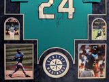 SUEDE FRAMED SEATTLE MARINERS KEN GRIFFEY JR AUTOGRAPHED JERSEY BECKETT COA