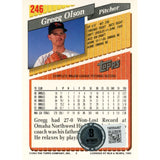 Gregg Olson Autographed/Signed 1993 Topps 246 Trading Card Beckett 48430