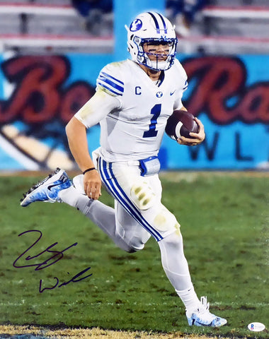 ZAC WILSON AUTOGRAPHED SIGNED 16X20 PHOTO BYU COUGARS BECKETT BAS STOCK #191141