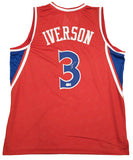 PHILADELPHIA 76ERS ALLEN IVERSON AUTOGRAPHED RED JERSEY BECKETT WITNESS 229999