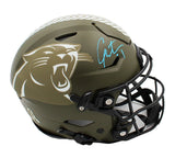 Cam Newton Signed Carolina Panthers Speed Flex Auth Salute to Service NFL Helmet