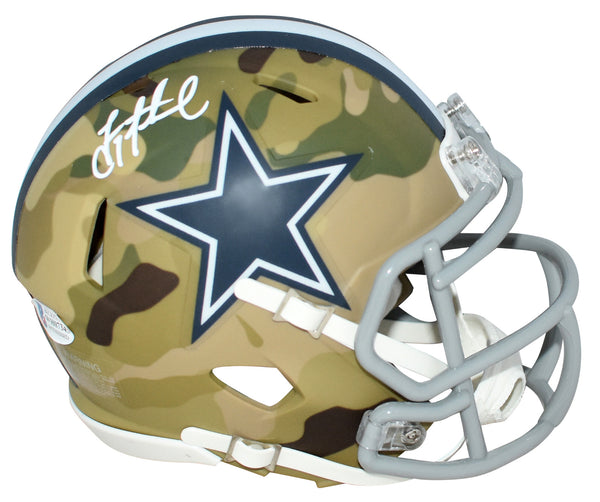 TROY AIKMAN SIGNED AUTOGRAPHED DALLAS COWBOYS CAMO SPEED MINI HELMET BECKETT