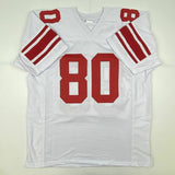 Autographed/Signed JEREMY SHOCKEY New York White Football Jersey JSA COA Auto