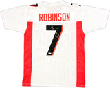 FALCONS BIJAN ROBINSON AUTOGRAPHED WHITE JERSEY DIRTY BIRD BECKETT 221157